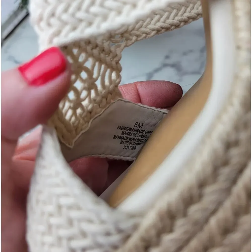 COPPER KEY Dreamcatcher Macrame EspadrillIe Platform Wedges Ivory Boho Size 8
